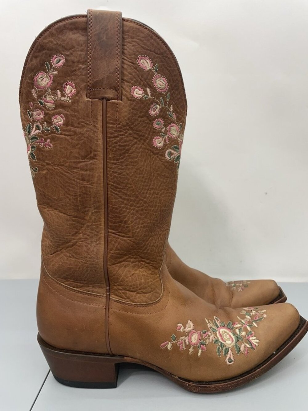 Shyanne Maisie Cowgirl Boots Floral Embroidered Western Snip Toe Leather Women 9 - Picture 2 of 16